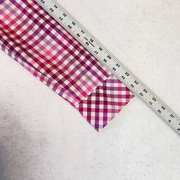 Talbots Button Shirt Woman's Small Long Sleeve Pink Purple Plaid All Cotton - Picture 9 of 10